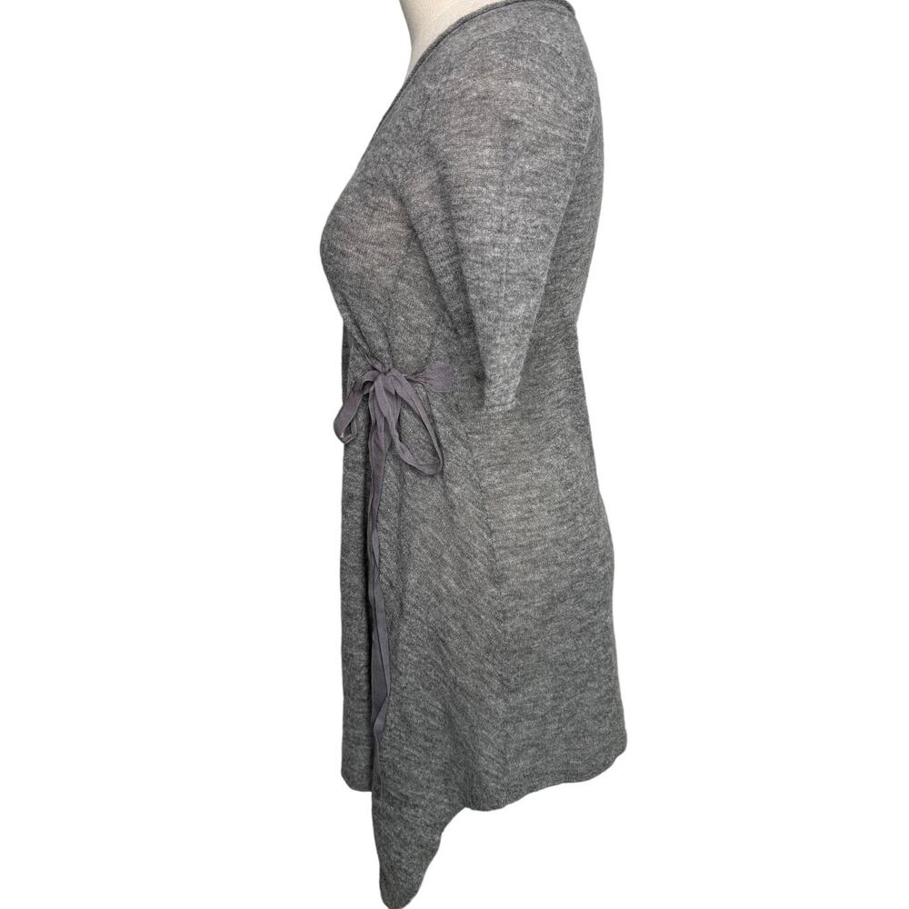 Susana Monaco Alpaca Wool Blend V Neck Tie Waist Sweater Dress Gray XS - Picture 5 of 9